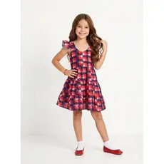 VESTIDO INFANTIL XADREZ CEREJA QUADRILHA  4 A 10 ANOS