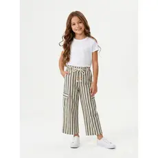 CALÇA INFANTIL/JUVENIL CARGO LISTRADA LINHO 2 A 16 ANOS