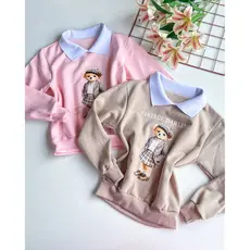 BLUSA MOLETOM PELUCIADA URSO COM GOLA 4 A 12 ANOS