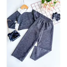 CONJUNTO INFANTIL LANZINHA COM GOLA MARIA 2 A 10 ANOS