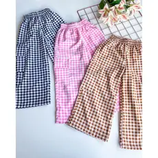 CALÇA INFANTIL COM BOLSO XADREZ JULIA 4 A 12 ANOS