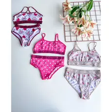 CONJUNTO CALCINHA E SUTIA INFANTIL COLORIDO 2 A 12 ANOS
