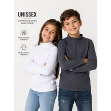 BLUSA TERMICA INFANTIL CANELADA SEGUNDA PELE UNISSEX 3 A 12 ANOS