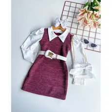 VESTIDO INFANTIL LANZINHA COM GOLA MARIA 2 A 10 ANOS