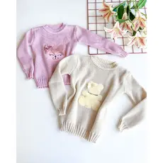 BLUSA INFANTIL TRICOT URSINHO/RAPOSA 2 A 8 ANOS
