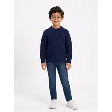 BLUSA INFANTIL TRICOT UNISSEX AZUL 4 A 12 ANOS