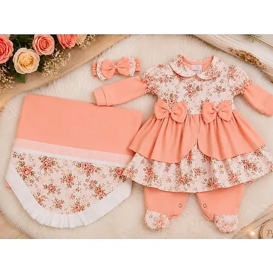 Kit Saída Maternidade Amanda Para Menina Luxo Enxoval Bebe