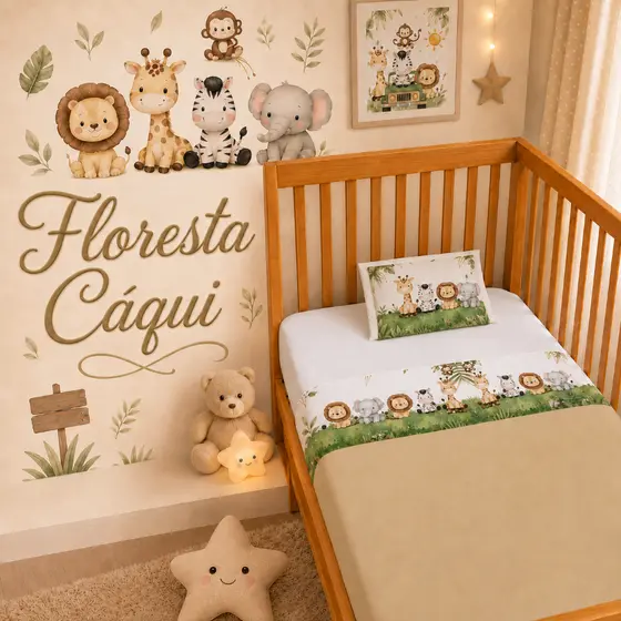 Jogo de Lençol para Berço 3 Peças Varias Estampas Kit Lençol para Bebê Lençol de Berço Infantil