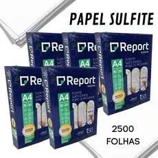 Kit 5 Resmas Papel Sulfite Report A4 75g 500 Folhas Cada