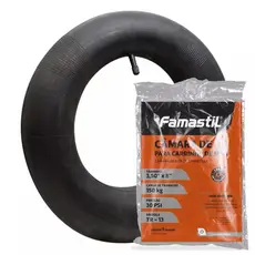 Câmara de ar Famastil 3.50x8 para carrinho de mão e trolley, alta vedação e alta resistência.