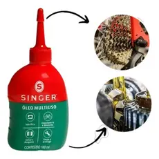 Óleo Lubrificante Singer 100ml Original Multiuso Para Máquinas De Costura Bicicletas Portas Motores