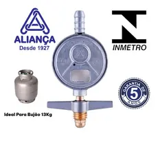 Registro Regulador De Gás 505-01 Medidor Botijão Cozinha P13 Aliança
