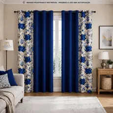 Cortina Florata 2,00m X 1,70m Estampada Para Quarto Sala Cozinha Várias Cores Premium Envio Rápido