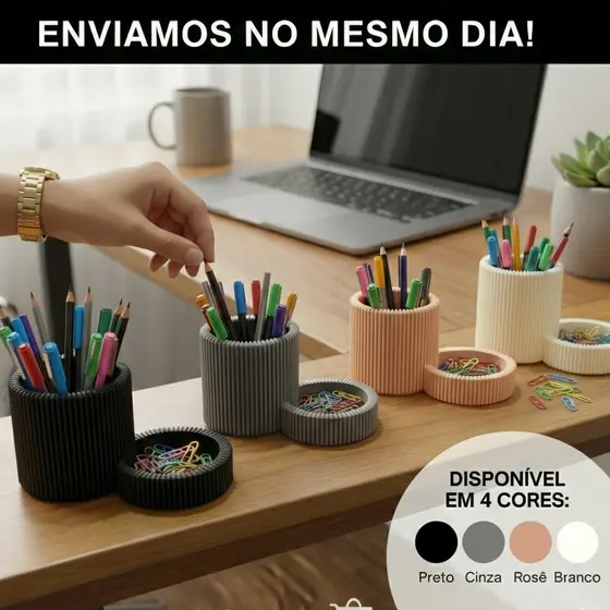 Porta Canetas Organizador de Mesa Porta Lápis Porta Treco para Escritório Home Office