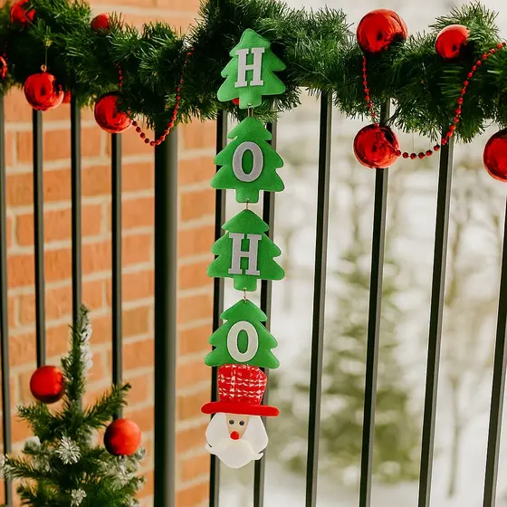Decoração Pendente Hoho Natal Papai Noel Letreiro Decorativo Porta Ou Árvore