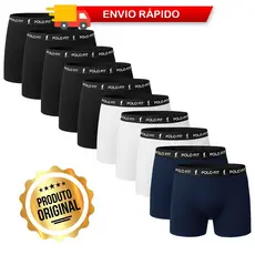 Kit 10 Cuecas Boxer Box Masculino Algodão Atacado Cotton Cueca Oferta Polo Fit