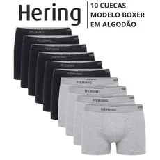 Kit 10 Cuecas Boxer Hering Em Algodão Box Adulto Original