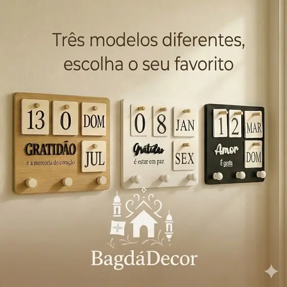 🗓️ Calendário Cubo de Madeira | Permanente e Minimalista | Organização com Estilo - ENVIO IMEDIATO