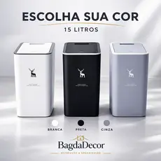 ✅ Lixeira 15L com Tampa CLICK 🔝 Ideal para Banheiro, Quarto ou Escritório | Envio Rápido
