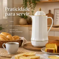 Garrafa Térmica Elegante 1L com Vedação Segura e Interior de Vidro Café Chá | BagdáDecor