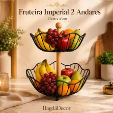 Fruteira Decorativa Preta com Base de Bambu –  Modelos Modernos para Cozinha e Mesa