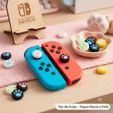 Par de Grip para Analógico  de Joy-Con Nintendo Switch -  Pegada de Gato