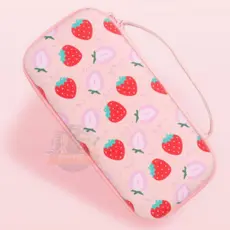 Case Bolsa para Nintendo Switch Lite Morango Kawaii – Capa Protetora Rígida com Zíper e Alça