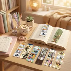 Kit 30 Marcadores de Página Kawaii Fofos Criativos Bookmarks Papelaria Colecionável