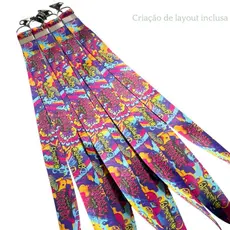 5 Cordões para Crachá Personalizados 25mm