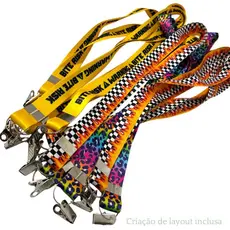5 Cordões para Crachá Personalizados 20mm