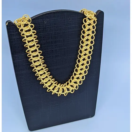 Colar Corrente Grossa Feminino Elo Oitinho Infinito Entrelaçados Folheado Ouro Dourado Prata Tendência Moda Gargantilha