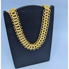 Colar Corrente Grossa Feminino Elo Oitinho Infinito Entrelaçados Folheado Ouro Dourado Prata Tendência Moda Gargantilha
