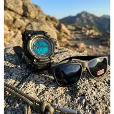 Kit Relógio Digital Masculino Tipo Militar Adulto Infantil Esportivo Cronômentro Alarme + Óculos de Sol Infantil Meninos