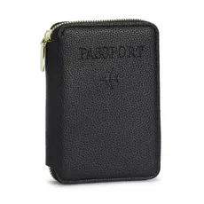 Porta Passaporte Documentos Carteira Viagem Cartão Premium Com Ziper