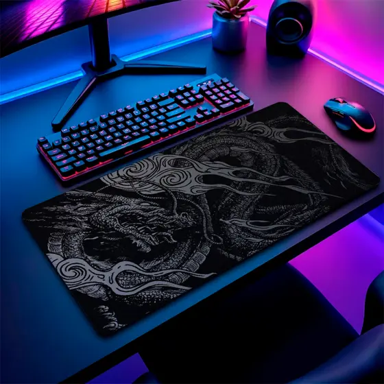 Mouse Pad Gamer Speed Confortavel Bordas Costuradas Antiderrpante Com Estanpa Dark Dragon Varios Tamanhos