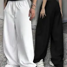 Kit 2 Calça Unissex Premium HipHop De Moletom Casual Estilosa Básica Exclusiva Lisa minimalista 100% Algodão Baggy