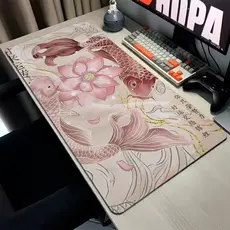 MousePad Speed Gamer Antiderrapante Bordas Costuradas Confortavel Sem Relevos Com Estampa De Carpas Rosa Varios Tamanhos