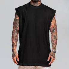 Regata Masculina Oversized Cavada Larga Academia Treino Musculação Fitness 100% Algodão