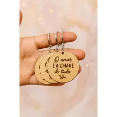Chaveiro Palavra Lembrancinha de Casamento O amor é a Chave | PERSONALIZÁVEIS