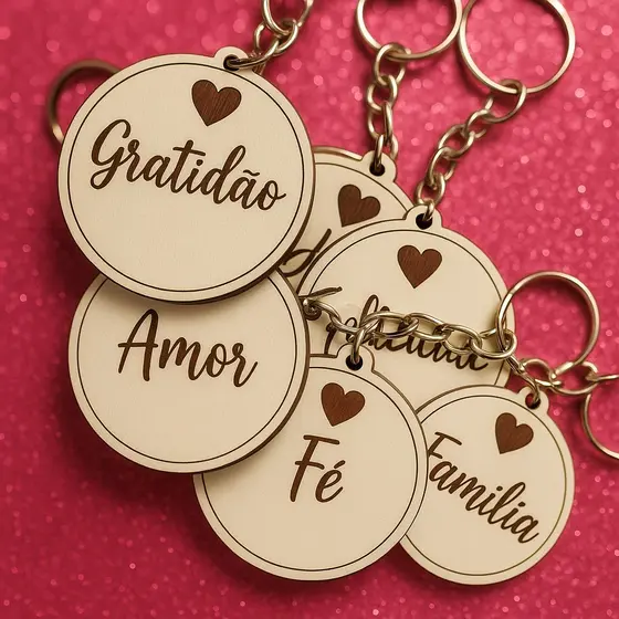 Chaveiro Palavra Lembrancinha de Casamento | Kit com 50un | PERSONALIZÁVEIS