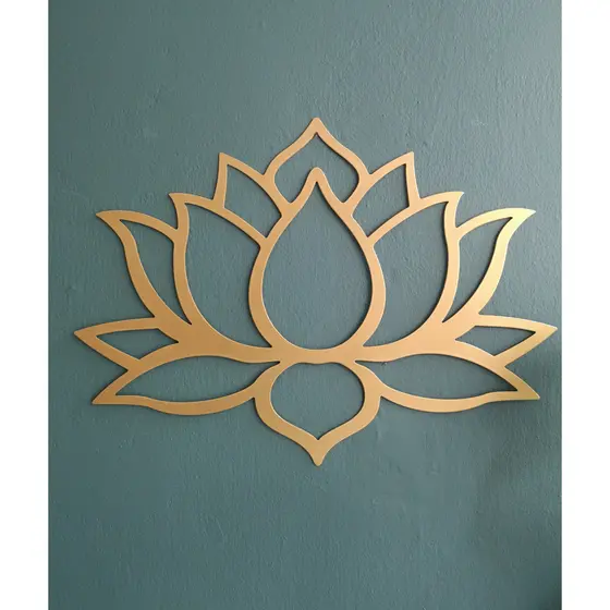 Quadro Mandala Flor De Lótus Dourada