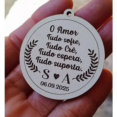 Chaveiro Frases Lembrancinha de Casamento | Kit 40 a 150 | PERSONALIZÁVEIS