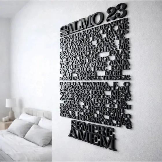 Quadro Salmo 23 Completo em MDF 3mm