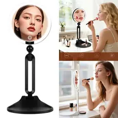 OMG * Espelho De Maquiagem LED Recarregável Tipo C Iluminado Beleza Controle De Toque Suporte Dobrável Para Uso Em Mesa