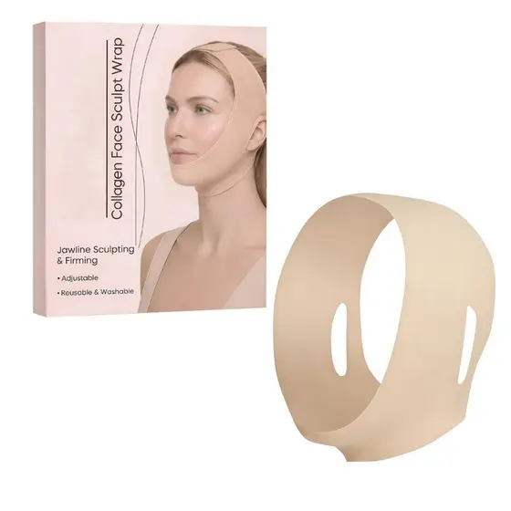 OMG * Alça Suporte Facial Extensível Envoltório Respirável Ajustável Para Cuidados Diários A Pele E Relaxamento M