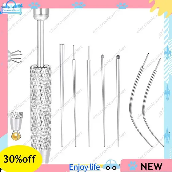 🌹Para Trocar Jóias-Piercing Taper Bola Grabber Ferramenta-Aplicadora De Brincos Traseiros Planos , Kit De Corporal