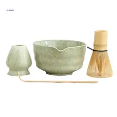 Conjunto Matcha , De Chá Japonês Inclui Tigela Com Bico , Suporte De Bambu E Colher