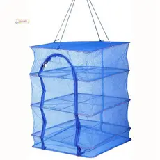 1 Pçs Dobrável 4 Camadas Rack De Secagem Para Pratos De Peixes Vegetais Malha Pendurado Rede , Maneira Natural De Alimen