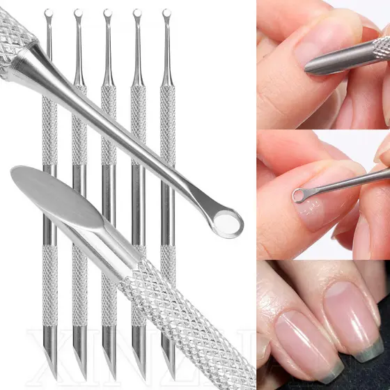 Pá De Cabeça Oblíqua Circular Push-Lixa De Moagem De Unhas Chanfradas-Bastões De Manicure-Remoção De Pele Morta Nas Mãos