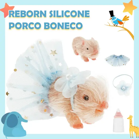 Reborn Silicone Porco Boneco Brinquedo Mini Macio Lifelike Fofo Miniatura Renascida De Para Crianças Presente